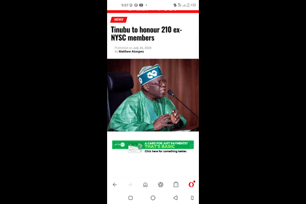 Tinubu Honours 210 ex-NYSC Members